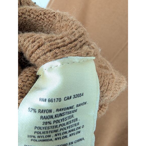 Anthropologie Moth Sweater Saskia Mock Neck Camel Tan Boho Neutral Size M - Picture 9 of 12
